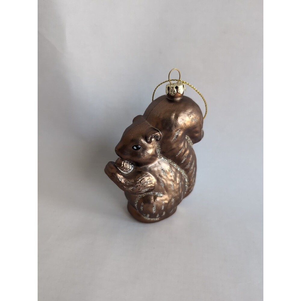 Vintage Squirrel With Nut Christmas Ornament Mercury Glass Hand Blown